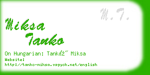 miksa tanko business card